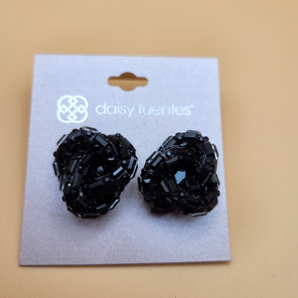 Daisy Fuentes Black Cluster Earrings